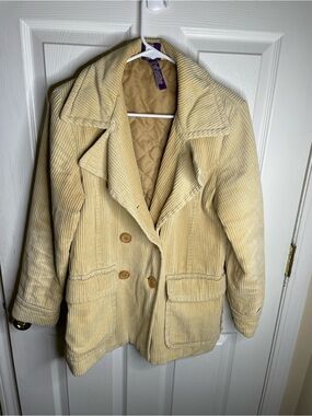 Rare Vintage 80s Free People Org Purple Tag Corduroy Quilted Jacket Sz Small